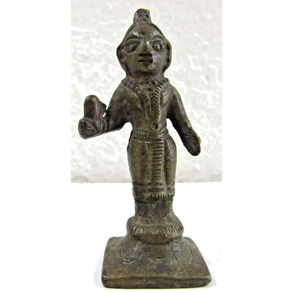 Vintage Sculpture Indian Goddess Parvati Late Nineteenth Century 2 1/2” Bronze